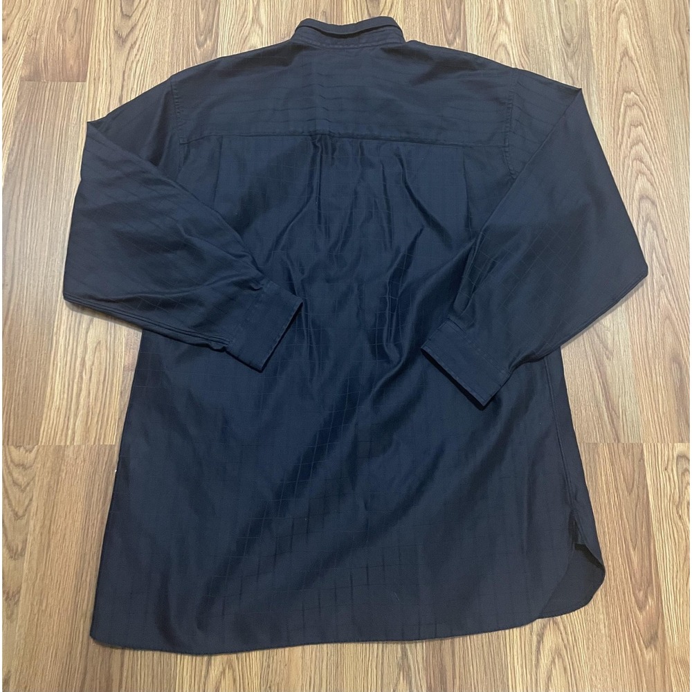 John W Nordstrom Shirt Mens Large Classic Fit Black Check Long Sleeve - Picture 11 of 12